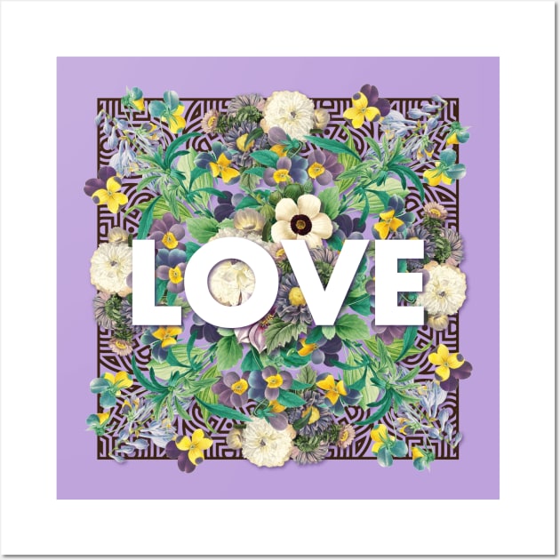 LOVE Purple flowers Wall Art by DADDY DD